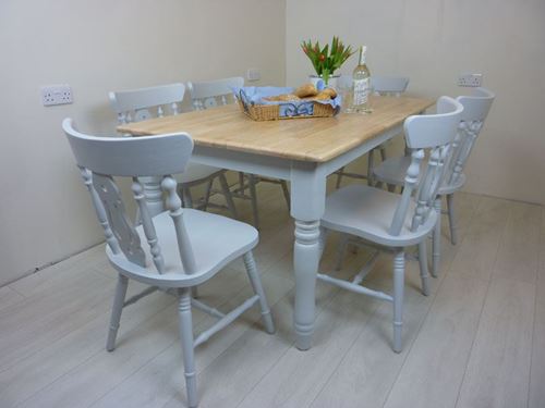 Picture of 5ft  Farmhouse Table and 6 Fiddleback Chairs