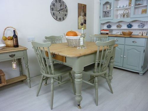 Picture of Victorian Pine Farmhouse Table and 4 Chairs