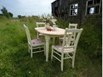 Picture of Oval Pine Farmhouse Table and 4 Chairs