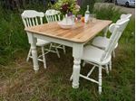 Picture of Antique Pine Farmhouse Table and 4 Chairs