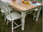 Picture of Antique Pine Farmhouse Table and 4 Chairs