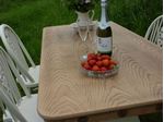 Picture of Oak Dining Table with 4 Wheel Backed Chairs