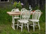 Picture of Oak Dining Table with 4 Wheel Backed Chairs