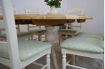 Picture of Oval pine pedestal table and 6 beech ladder backed chairs 