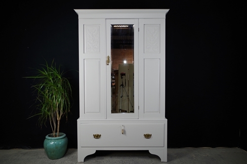 Picture of Antique Wardrobe /Hall Cupboard with Mirrored Door