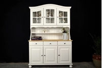 Picture of Country Pine Dresser with Curved Display Doors in Titania