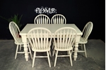 Picture of Painted Top Farmhouse Table + 6 Bow Back Chairs.