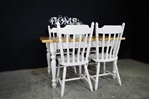 Picture of Two Drawer Pine Farmhouse Table and 4 Chairs