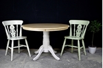 Picture of Two Round  Beech Top Pedestal Table + 4 Farmhouse Chairs