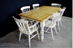 Picture of 6ft Pine Farmhouse Table + 6 Beech Spindle back chairs