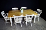 Picture of 6ft Pine Farmhouse Table + 6 Beech Spindle back chairs