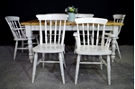 Picture of 6ft Pine Farmhouse Table + 6 Beech Spindle back chairs