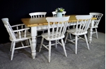 Picture of 6ft Pine Farmhouse Table + 6 Beech Spindle back chairs