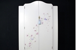 Picture of Petite Vintage Breakfront Wardrobe with Flower Art