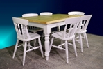 Picture of 5ft Pine Antique Farmhouse Table + 6 Spindleback chairs- Bianco Brillante