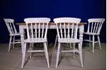 Picture of 5ft Pine Farmhouse Table + 6 Spindleback chairs- Bianco Brillante FF1357