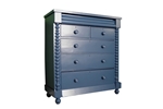 Picture of Large Antique Scotch Chest of Drawers in Carbon Blue