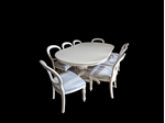 Picture of Large French Style Double Pedestal Dining Table + Eight Balloon Back Chairs